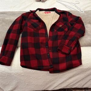 Fleece Lined Plaid Button-Up